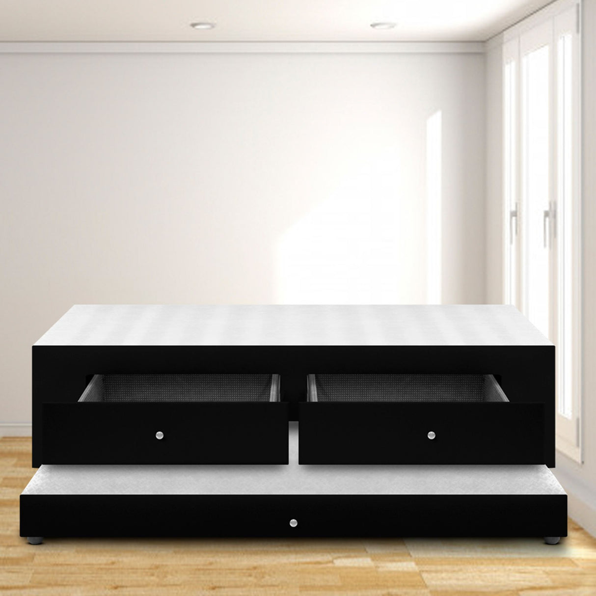 Cama Nido Duplex Negro 140x60Cm Para Cochón Doble 140 X 190 Cm con Cajones y Colchones Incorporados - CAMAS | Bylmo