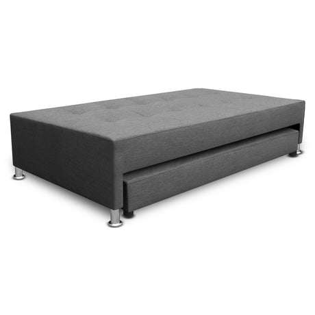 Cama Nido Duplex Jafar Gris 120x48Cm Para Cochón Semidoble 120 X 190 Cm con Colchones Incorporados - CAMAS | Bylmo