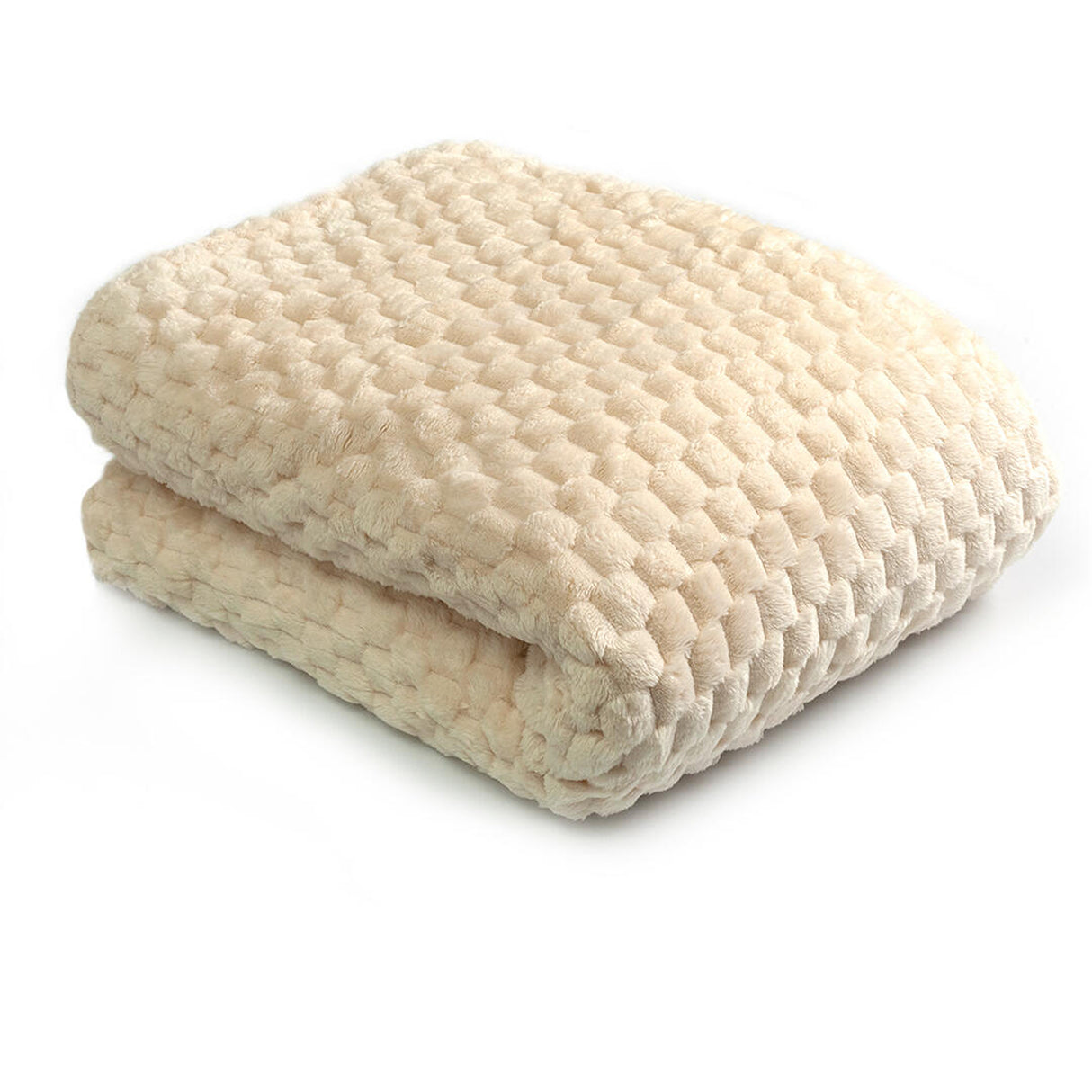 Cobija Texture Beige 180x200cm Fondo Entero Extrasuave - COBIJAS Y MANTAS | Bylmo
