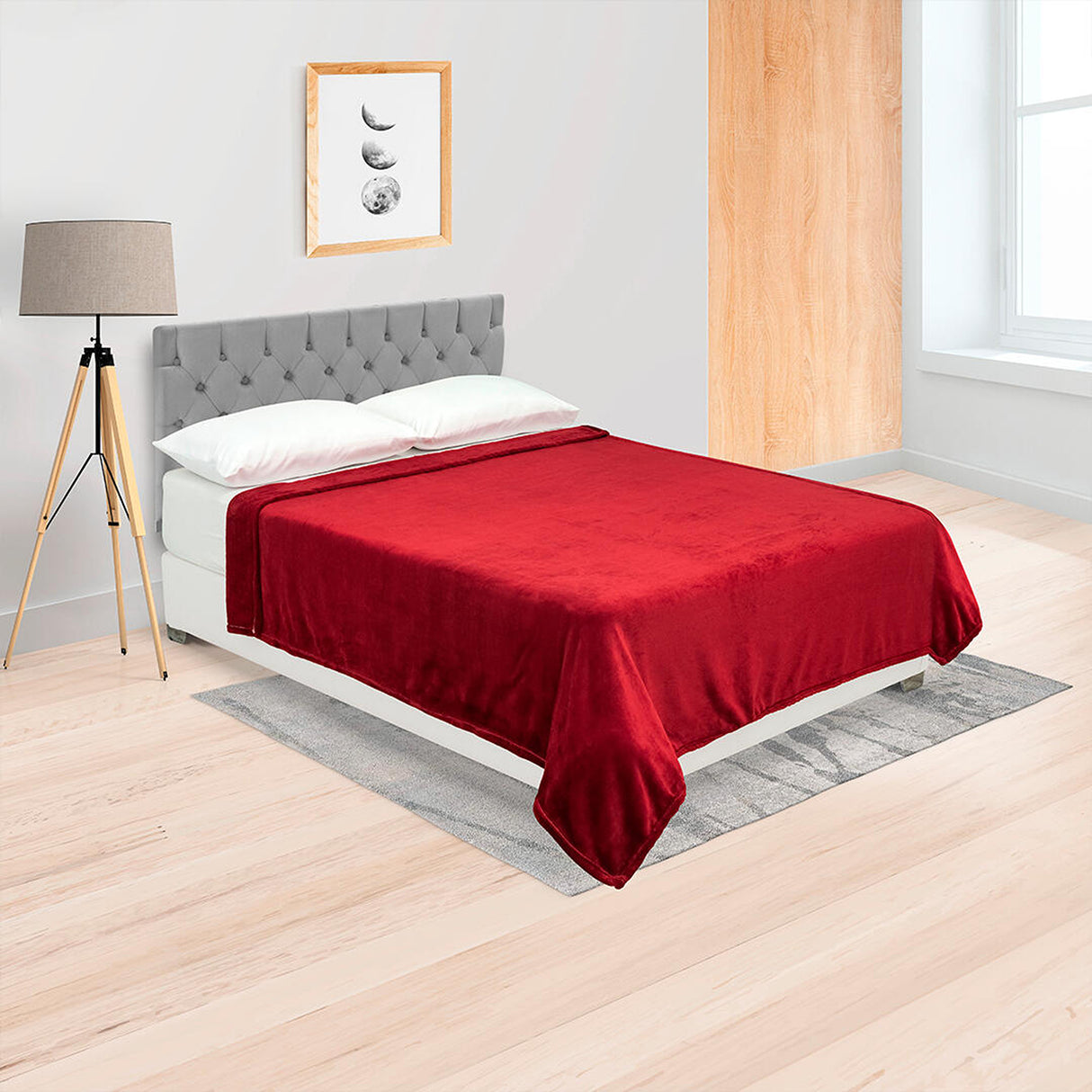 Cobija Piel de Durazno Rojo 180x200cm Fondo Entero Extrasuave - COBIJAS Y MANTAS | Bylmo