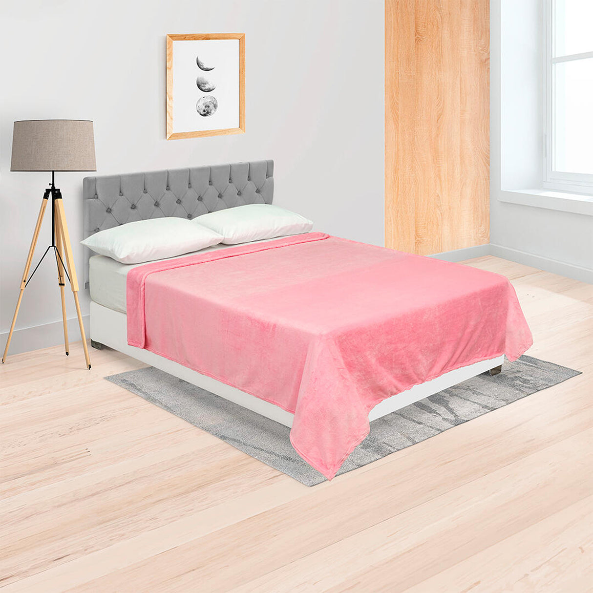Cobija Soft Rosado 180x200cm Fondo Entero Extrasuave - COBIJAS Y MANTAS | Bylmo