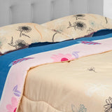 Cubrelecho Súper Acolchado Crema 140x190cm Doble Faz Superacolchado de Flores - TENDIDOS Y CUBRELECHOS | Bylmo