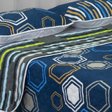 Cubrelecho Termosellado Azul Oscuro 140x190cm Doble Faz de Hexagonos - TENDIDOS Y CUBRELECHOS | Bylmo