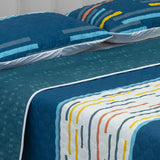 Cubrelecho Termosellado Verde Menta 140x190cm Doble Faz de Triangulos - TENDIDOS Y CUBRELECHOS | Bylmo