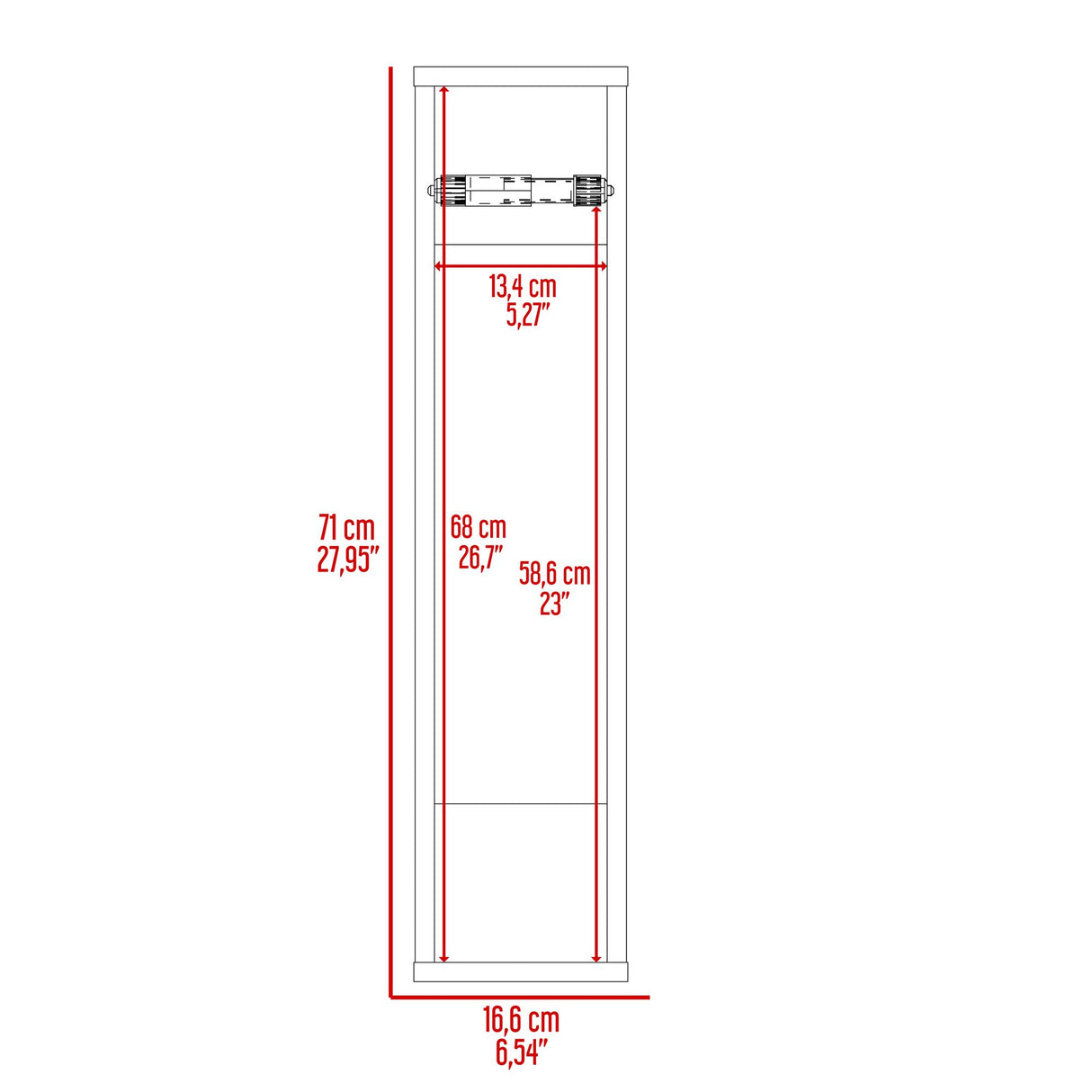 Organizador de Papel Higiénico Bali Wengue 16.6x71cm Flotante con Porta Rollo - OTROS MUEBLES PARA BANHO | Bylmo