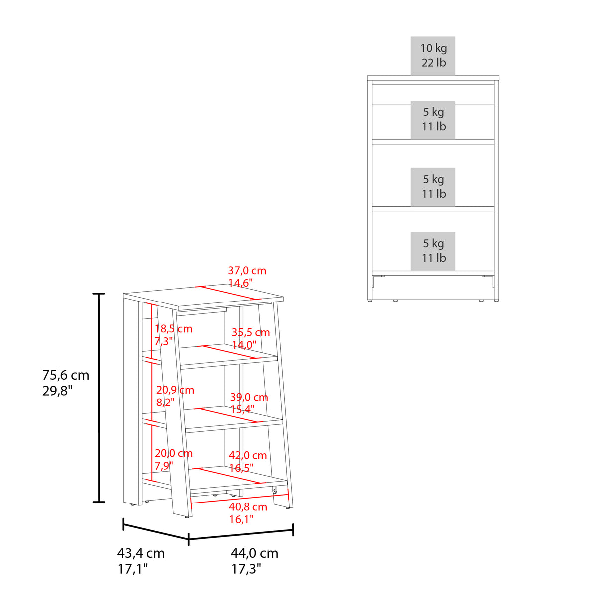 Organizador de Baño St Lucia Blanco 44x75.6cm con Tres Entrepaños - OTROS MUEBLES PARA BANHO | Bylmo