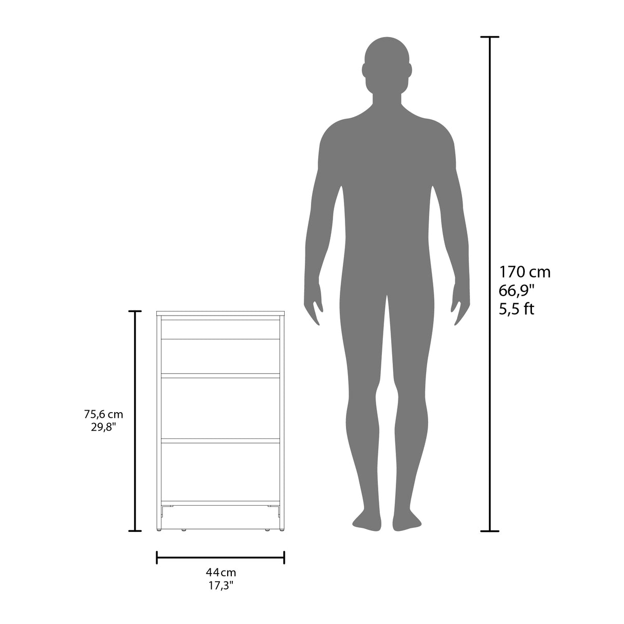 Organizador de Baño St Lucia Blanco 44x75.6cm con Tres Entrepaños - OTROS MUEBLES PARA BANHO | Bylmo