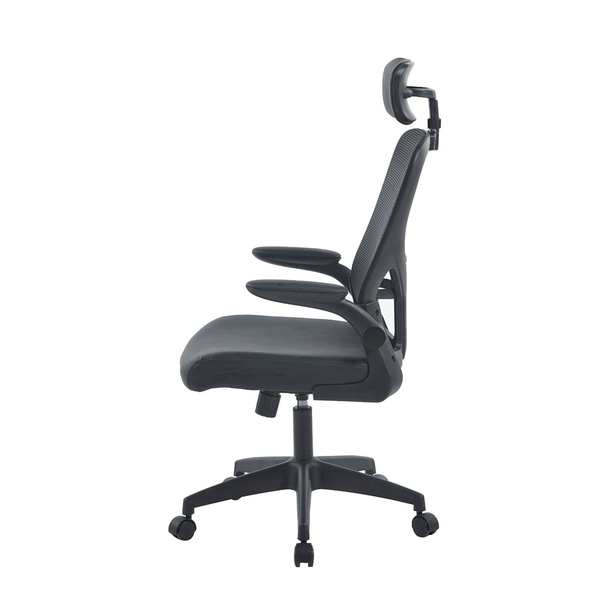 Silla Gerencial Celestial PU Negro 48x91cm con Apoya Brazos - SILLAS DE OFICINA | Bylmo