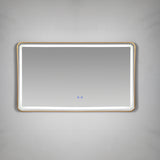 Espejo de Baño 120x70cm Rectangular con Marco Metalico Dorado y con Sistema Led Touch - ESPEJOS DE BANHO | Bylmo