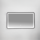 Espejo de Baño 120x70cm Rectangular con Marco Metalico Negro y con Sistema Led Touch - ESPEJOS DE BANHO | Bylmo