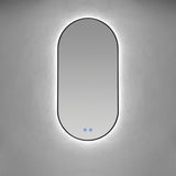 Espejo de Baño 60x120cm Ovalado con Marco Metalico negro y con Sistema Led Touch - ESPEJOS DE BANHO | Bylmo