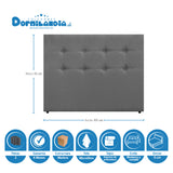 Cabecero Dublín Gris 100x115cm con Acabado Liso para Cama Sencilla - CABECEROS | Bylmo
