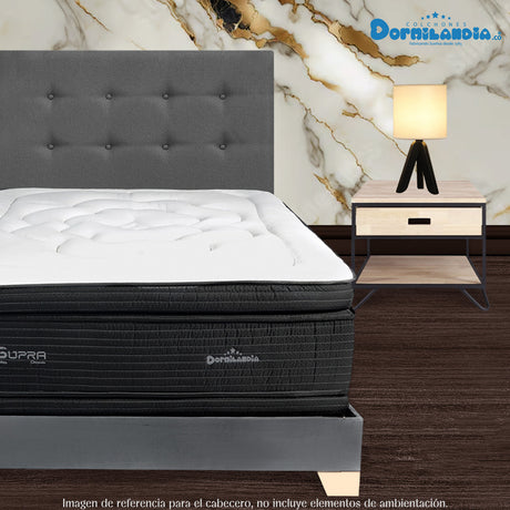 Cabecero Dublín Gris 140x115cm con Acabado Liso para Cama Doble - CABECEROS | Bylmo