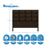 Cabecero Londres Cafe 160x120cm con Acabado Abullonado para Cama Queen - CABECEROS | Bylmo