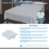 Juego de Sabanas Blanco para Cama Doble 140 X 190 Cm Hipoelergénicas y Antiácaros - SABANAS | Bylmo
