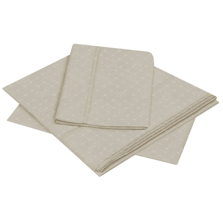 Juego de Sabanas Beige para Cama Sencilla 100 x 190 Cm Hipoelergénicas y Antiácaros - SABANAS | Bylmo