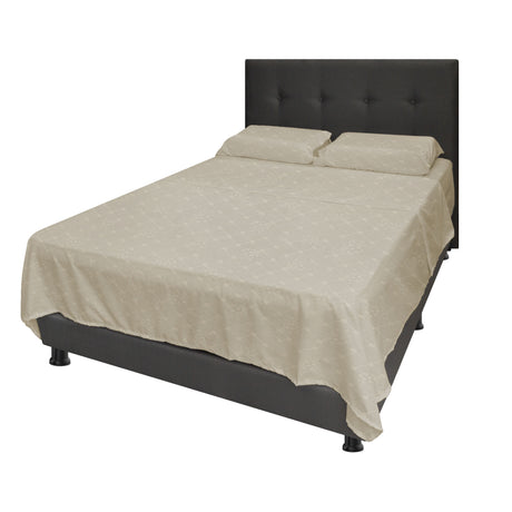 Juego de Sabanas Beige para Cama Semidoble 120 X 190 Cm Hipoelergénicas y Antiácaros - SABANAS | Bylmo