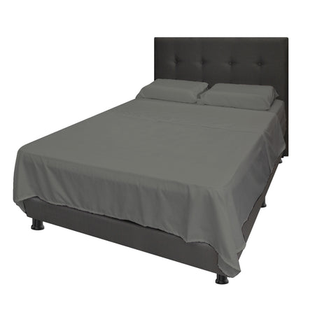 Juego de Sabanas Gris para Cama Queen 160 X 190 Cm Hipoelergénicas y Antiácaros - SABANAS | Bylmo