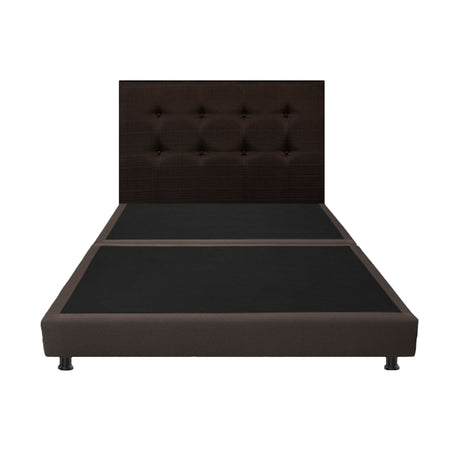 Combo Base Cama Dividida y Cabecero Dublín Cafe 120x190cm Con Patas - CAMAS | Bylmo