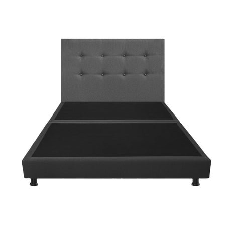 Combo Base Cama Dividida y Cabecero Dublín Gris 140x190cm Con Patas - CAMAS | Bylmo