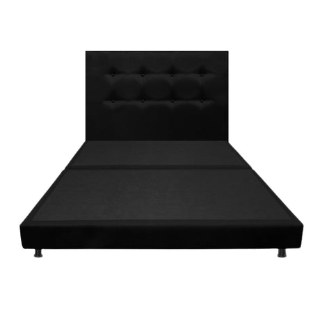 Combo Base Cama Dividida y Cabecero Dublín Negro 200x200cm Con Patas - CAMAS | Bylmo