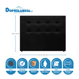 Combo Base Cama Dividida y Cabecero Dublín Negro 200x200cm Con Patas - CAMAS | Bylmo