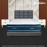 Combo Base Cama Dividida y Cabecero Londres Gris 160x190cm Con Patas - CAMAS | Bylmo
