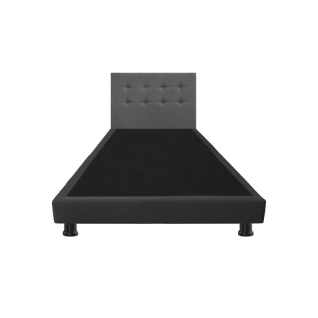 Combo Base Cama y Cabecero Dublín Gris 100x190cm Con Patas - CAMAS | Bylmo