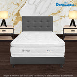 Combo Base Cama y Cabecero Dublín Gris 100x190cm Con Patas - CAMAS | Bylmo