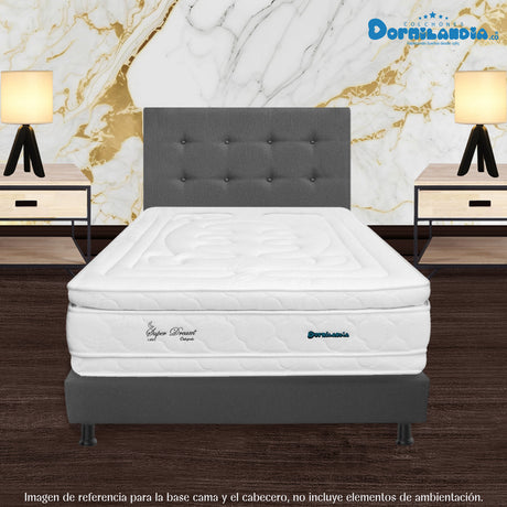 Combo Base Cama y Cabecero Dublín Gris 100x190cm Con Patas - CAMAS | Bylmo