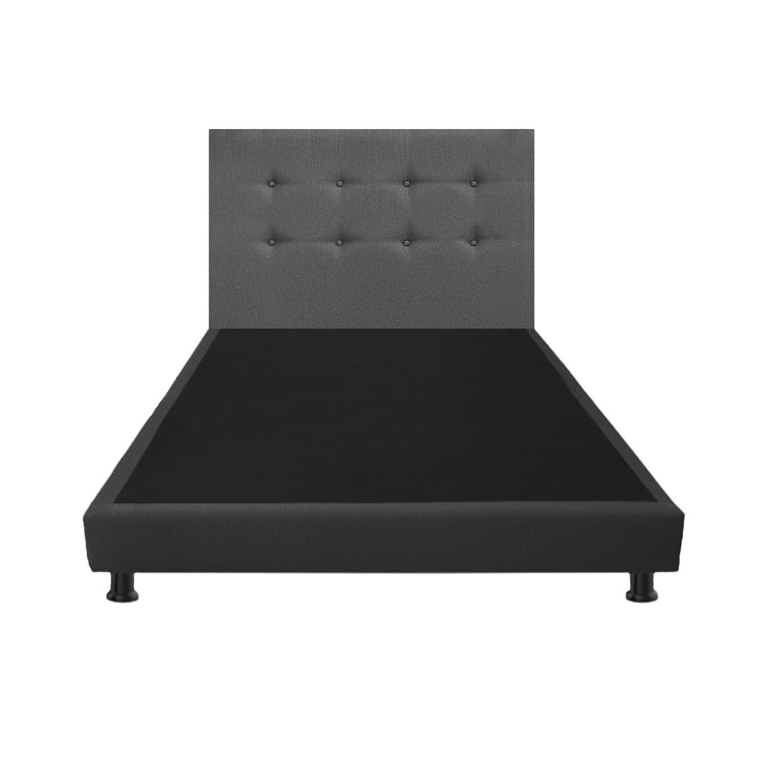 Combo Base Cama y Cabecero Dublín Gris 120x190cm Con Patas - CAMAS | Bylmo