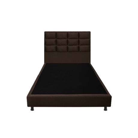 Combo Base Cama y Cabecero Londres Cafe 100x190cm Con Patas - CAMAS | Bylmo