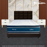 Combo Base Cama y Cabecero Londres Cafe 120x190cm Con Patas - CAMAS | Bylmo