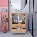 Mueble para Lavamanos Hilda Fresno Europeo 59.5x85.6cm con Lavamanos y Dos Cajones - MUEBLES PARA LAVAMANOS | Bylmo