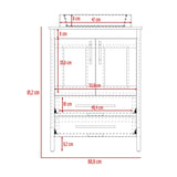 Mueble para Lavamanos Hilda Fresno Europeo 59.5x85.6cm con Lavamanos y Dos Cajones - MUEBLES PARA LAVAMANOS | Bylmo