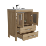Mueble para Lavamanos Hilda Fresno Europeo 59.5x85.6cm con Lavamanos y Dos Cajones - MUEBLES PARA LAVAMANOS | Bylmo