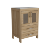 Mueble para Lavamanos Hilda Fresno Europeo 59.5x85.6cm con Lavamanos y Dos Cajones - MUEBLES PARA LAVAMANOS | Bylmo