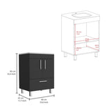 Mueble para Lavamanos Velloc Wengue 60x85cm con Lavamanos y Un Cajón - MUEBLES PARA LAVAMANOS | Bylmo