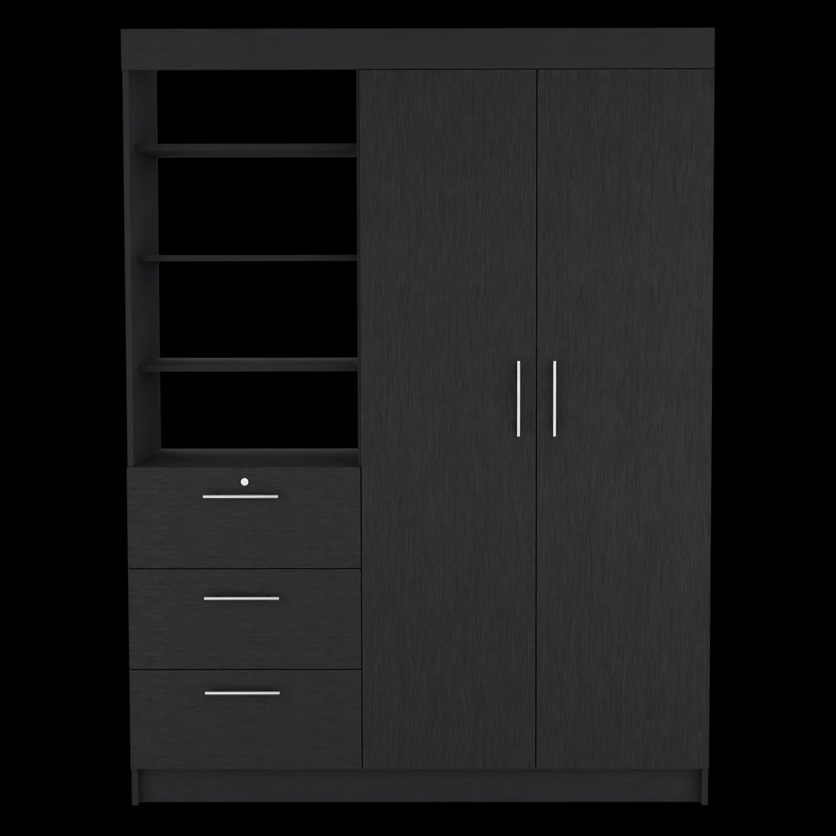 Closet Kenya Wengue 150x200.75cm Con Tres Cajones y Dos Puertas - CLOSETS | Bylmo