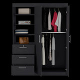 Closet Kenya Wengue 150x200.75cm Con Tres Cajones y Dos Puertas - CLOSETS | Bylmo