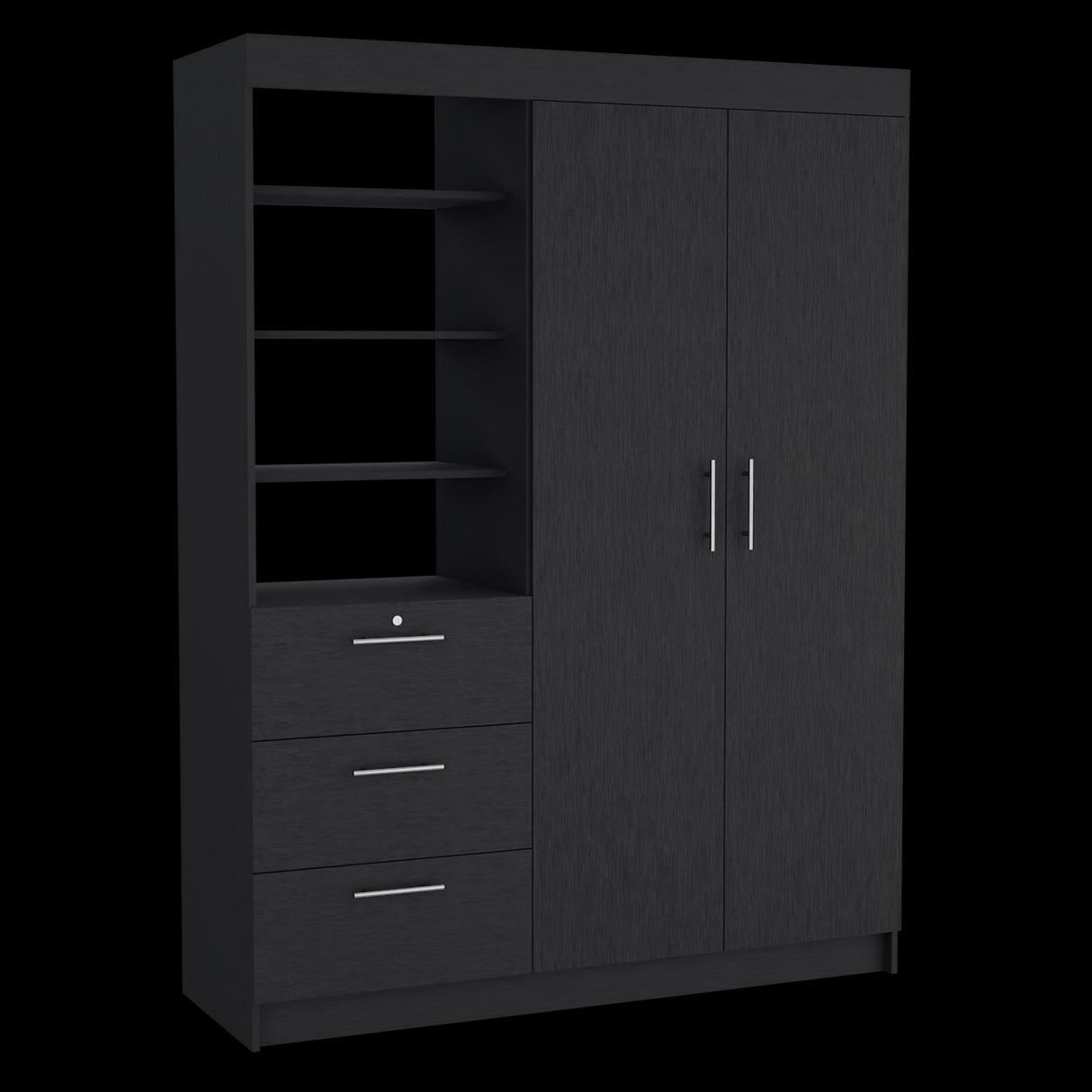 Closet Kenya Wengue 150x200.75cm Con Tres Cajones y Dos Puertas - CLOSETS | Bylmo