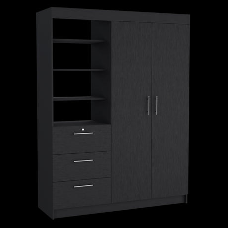 Closet Kenya Wengue 150x200.75cm Con Tres Cajones y Dos Puertas - CLOSETS | Bylmo