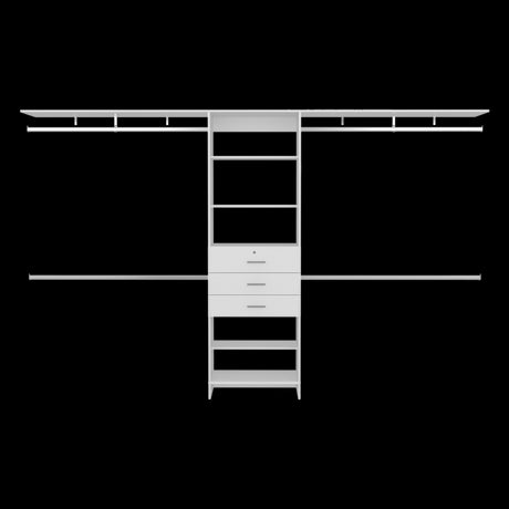 Closet Plego Blanco 300x187.7cm Con Tres Cajones y Sin Puertas - CLOSETS | Bylmo