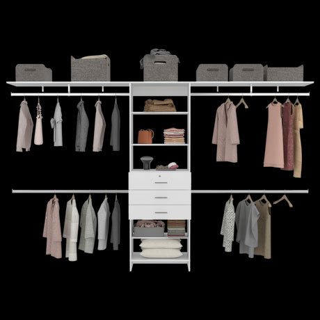 Closet Plego Blanco 300x187.7cm Con Tres Cajones y Sin Puertas - CLOSETS | Bylmo