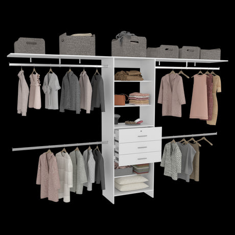 Closet Plego Blanco 300x187.7cm Con Tres Cajones y Sin Puertas - CLOSETS | Bylmo