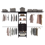 Closet Plego Wengue 300x187.7cm Con Tres Cajones y Sin Puertas - CLOSETS | Bylmo