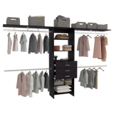 Closet Plego Wengue 300x187.7cm Con Tres Cajones y Sin Puertas - CLOSETS | Bylmo