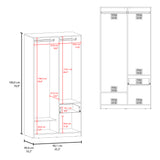 Closet Alder Plomo y Fresno Europeo 90.1x180cm Con Un Cajón y Dos Puertas - CLOSETS | Bylmo