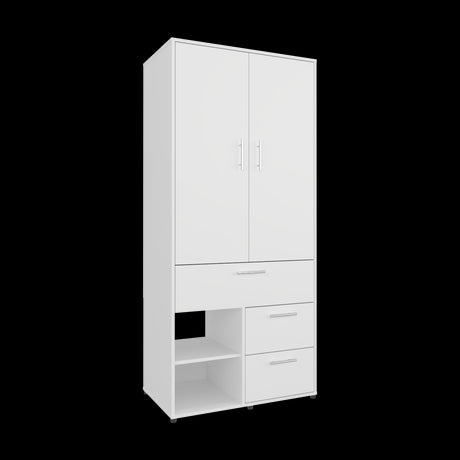 Closet Alpine Blanco 80.2x179.6cm Con Tres Cajones y Dos Puertas - CLOSETS | Bylmo
