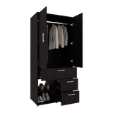 Closet Alpine Wengue 80.2x179.6cm Con Tres Cajones y Dos Puertas - CLOSETS | Bylmo